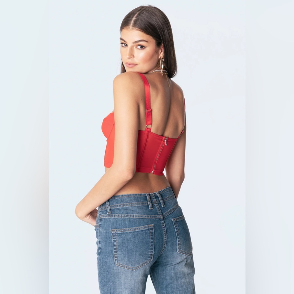 edikted Teagan mesh corset top